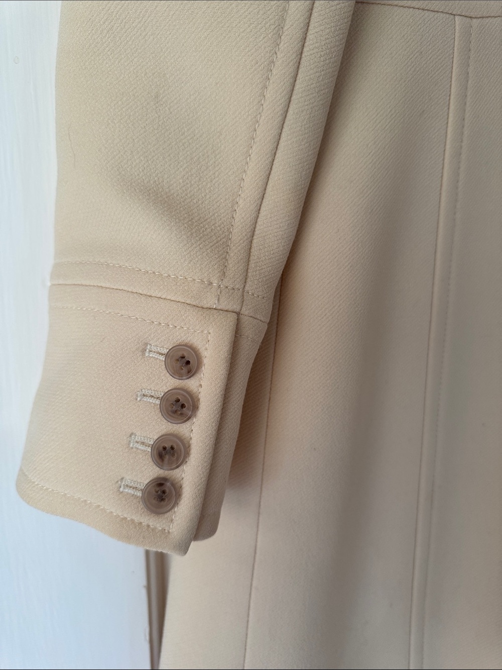 J. Crew Cream Single-Breasted Wool Coat - Picture 7 of 7